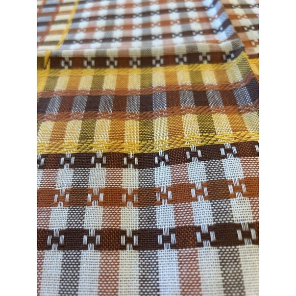 Kitchen Dish Towel Set 2 NOS Textured Woven Cotton Brown Rust Stripe Germany Vtg - Picture 3 of 8